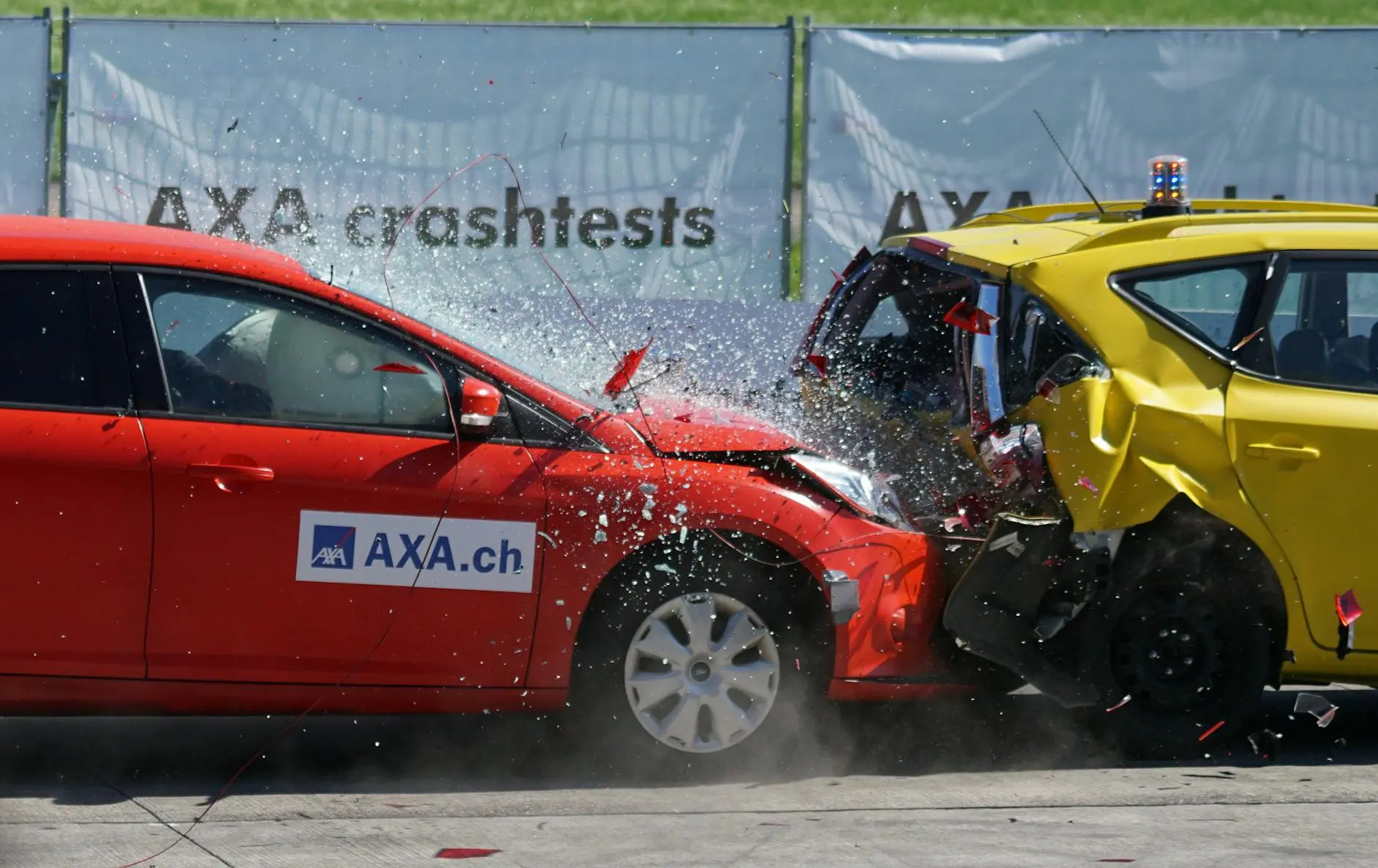 Car accident scene on a California highway