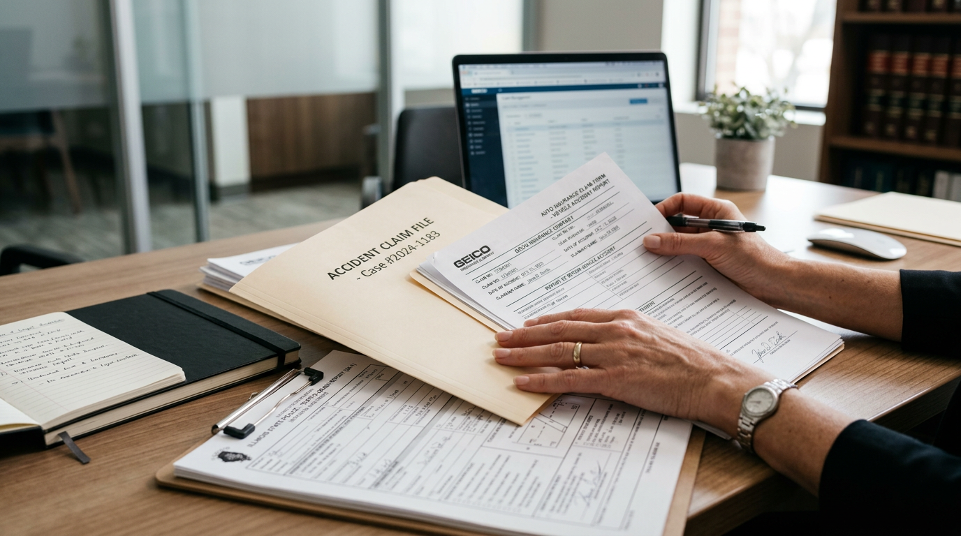 Insurance coverage and compensation documentation for rental car accidents